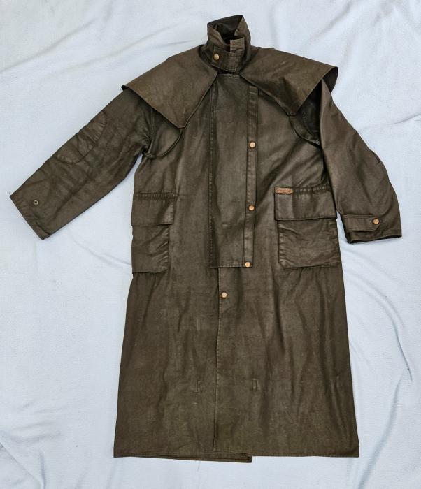 Vintage Driza-Bone Long Oilskin Riding Coat - Bl