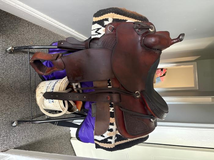 John Allington Western Saddle Fully Mounted