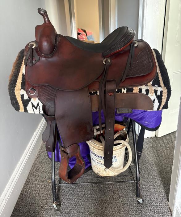 John Allington Western Saddle Fully Mounted