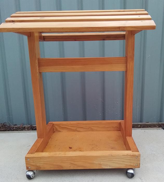 Handmade Wooden Western Saddle Stand on Castors